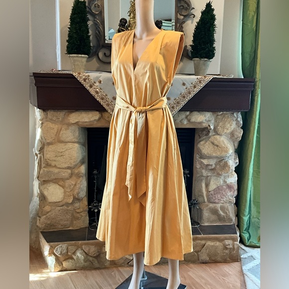 ZARA Elegant V-Neck midi Sleeveless Dress M - Picture 2 of 11